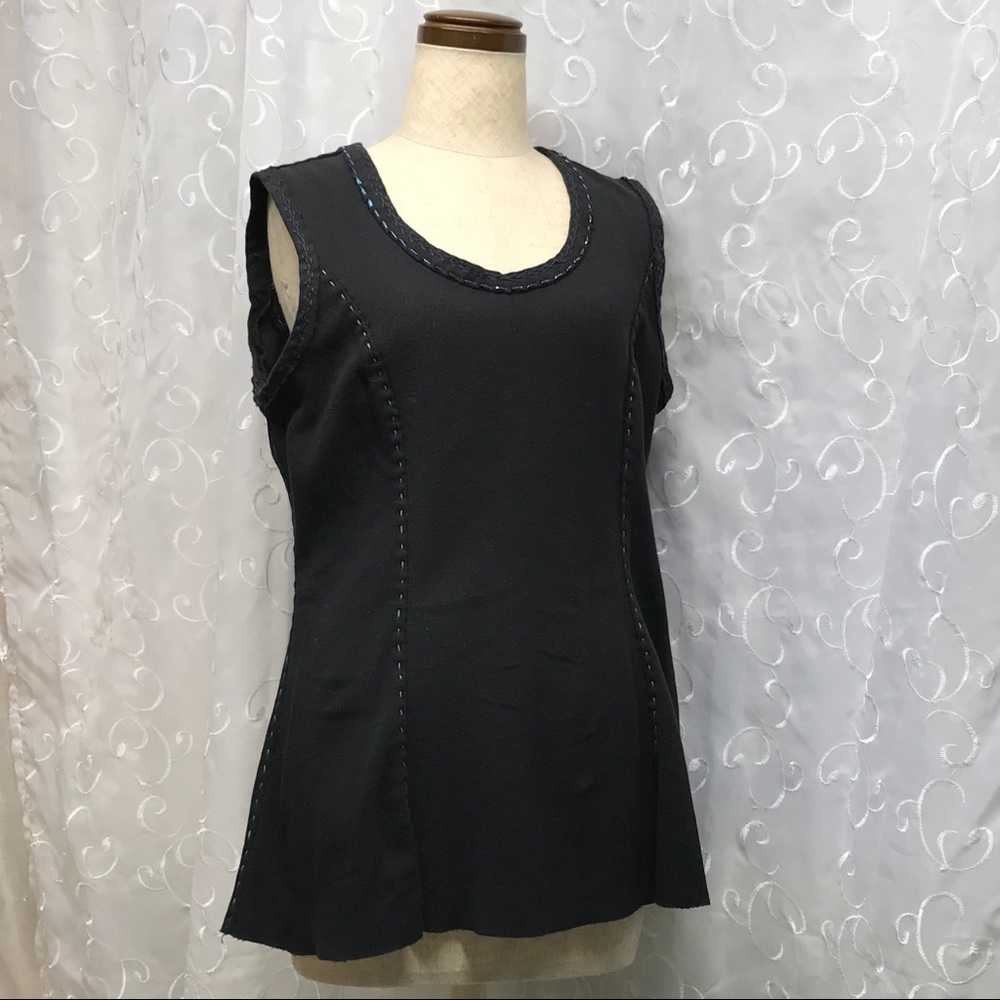 Handmade black knit tunic